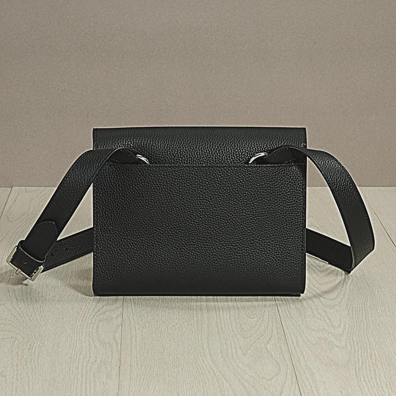 Korean Style Genuine Leather Crossbody/Clutch Bag - Large Capacity, Cowhide, Dual-Purpose