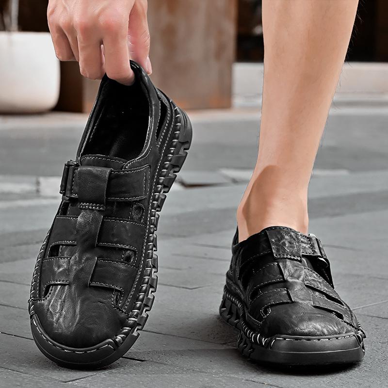 Leather Sandals Summer New Soft-soled Outdoor Casual Shoes Travel Wear-resistant Non-slip Shoes