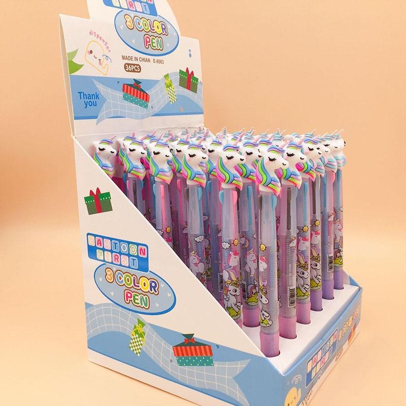 Horse Cartoon 3 Colors 6 Color Ballpoint Pen School Gift Stationery 1 pc 6colors / 2 pcs 3colors