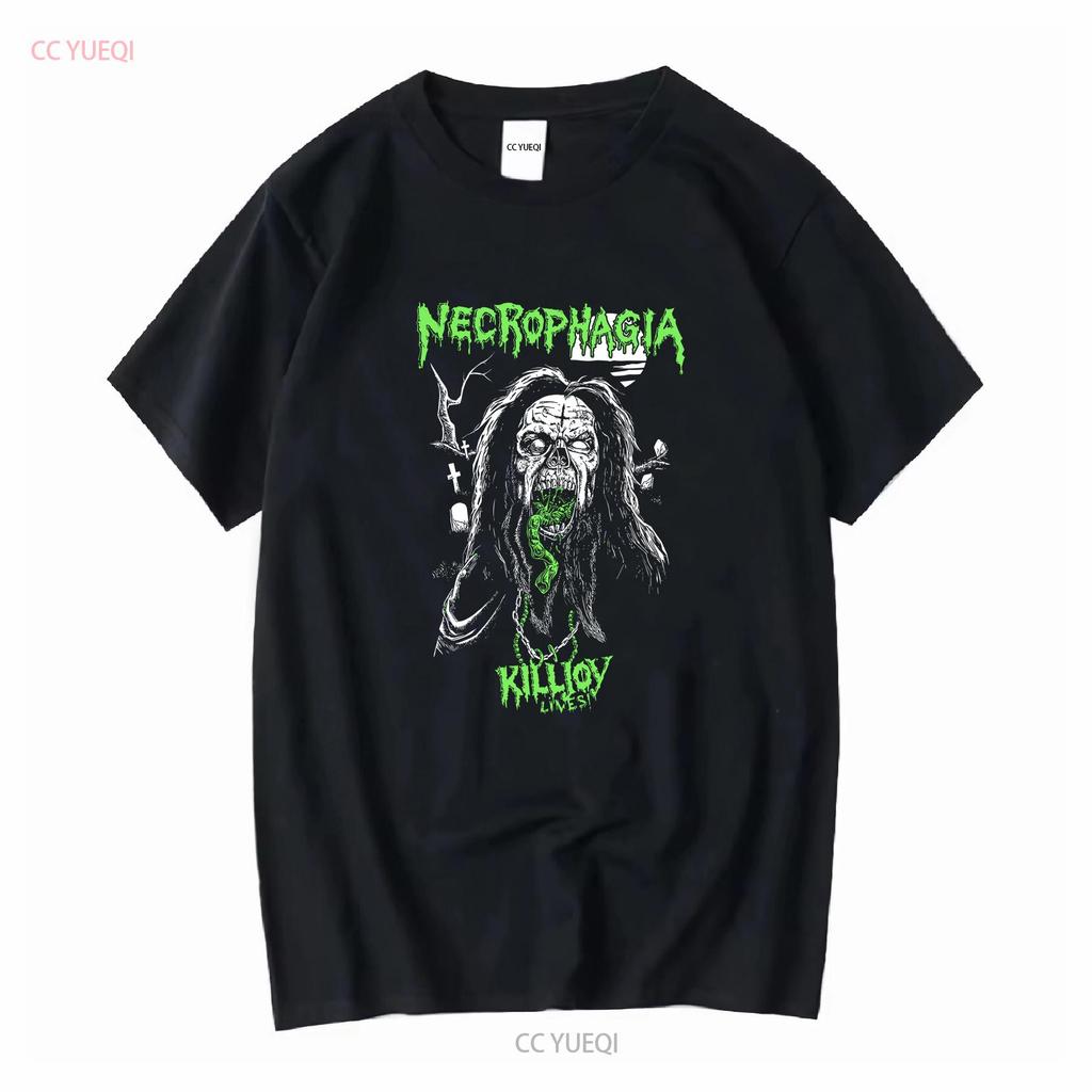 Necrophagia Band Lives T Shirt Classic Black S 5XL QE127 vintage Washed Comfortable Slightly Versatile Soft fashion homme