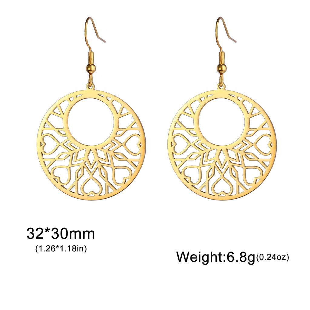 Bohemian Flower Filigree Drop Earrings Stainless Steel Waterproof Dangle Earring Women Ethnic Jewelry Valentine Gift