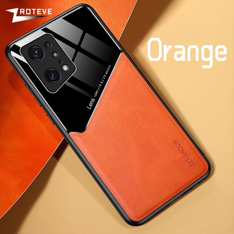 

Чехол для FindX5 Pro Zroteve из ПУ кожи, автомобильный магнитный, жесткая ПК накладка для OPPO Find X6 X5 Lite X3 Pro FindX3 Neo FindX6 чехлы для телефонов CHINA&Find X3 Neo оранжевый