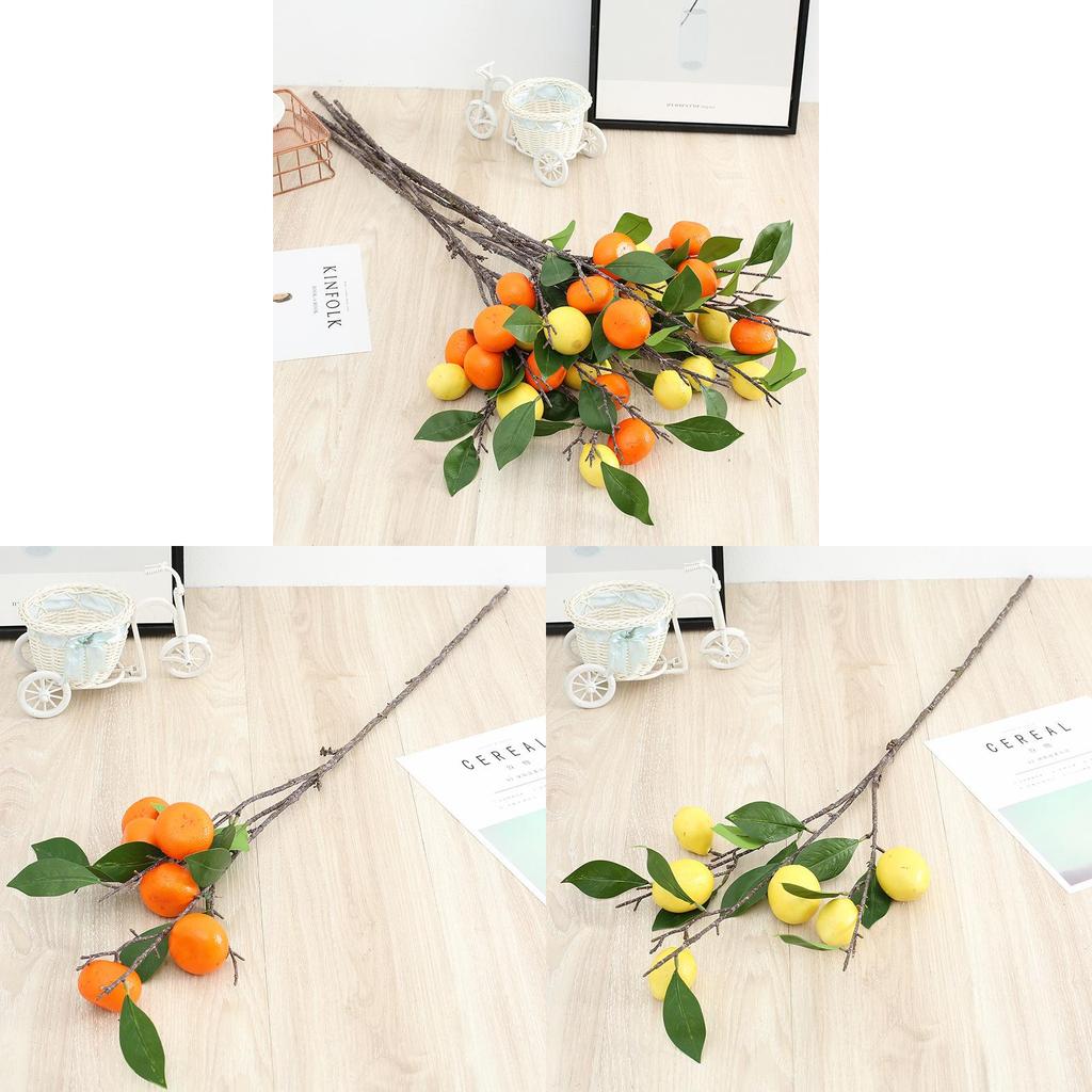 Fake Single Stem Fruit Tree Flower Bouquet With Plastic Blossoms For Home Decor