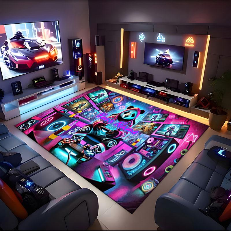 1PC Custom Name Cyberpunk Paradise Theme Floor Mat Ideal for Living Room, Game Rooms, Office, Bedroom,Floor Mat Playful Design