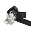Retro Belt Women'S Metal Butterfly Snap Buckle Belt Simple Decorative Dress Jeans Belt