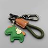 Leather Car Keychain Personalize Key Chains Ring Men's and Women's Bag Woven Rope Keyring