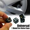 Car Tire Valve Stem Cap Dice Tyre Wheel Stem Cap Aluminum Alloy Air Valve Dust Cover for Truck Motocycle Bike