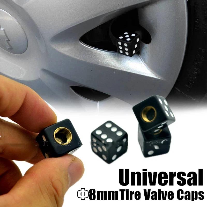 Car Tire Valve Stem Cap Dice Tyre Wheel Stem Cap Aluminum Alloy Air Valve Dust Cover for Truck Motocycle Bike