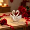 Statuetă Lebădă Inimă Imprimată 3D Yousheng, Figurină Iubire Cuplu Romantic cu Finisaj Alb Mat, Decor Compact pentru Casă, Dormitor, Sufragerie, Ziua Îndrăgostiților