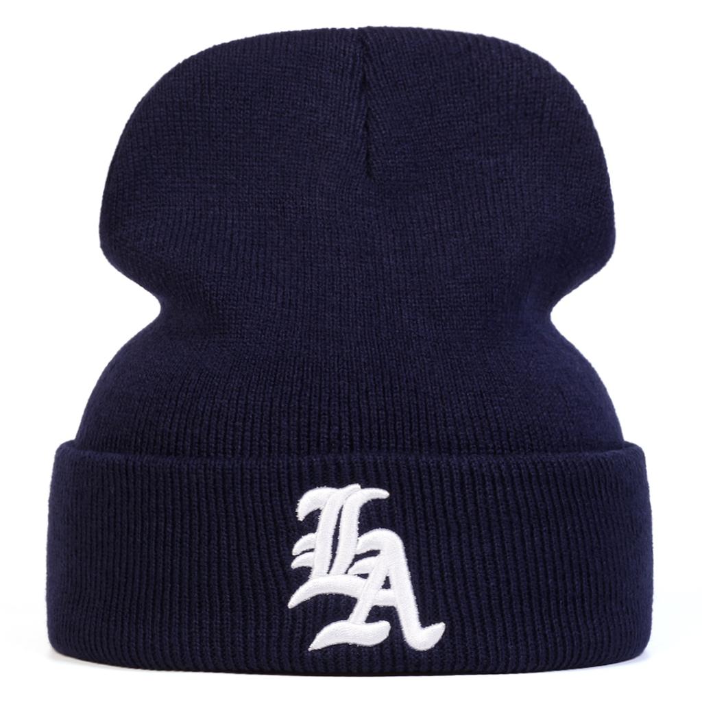 Gothic Letter Embroidered Knitted Hat Fashion Street Hip Hop Men Hats Autumn and Winter Outdoor Cold Cap Wool Caps