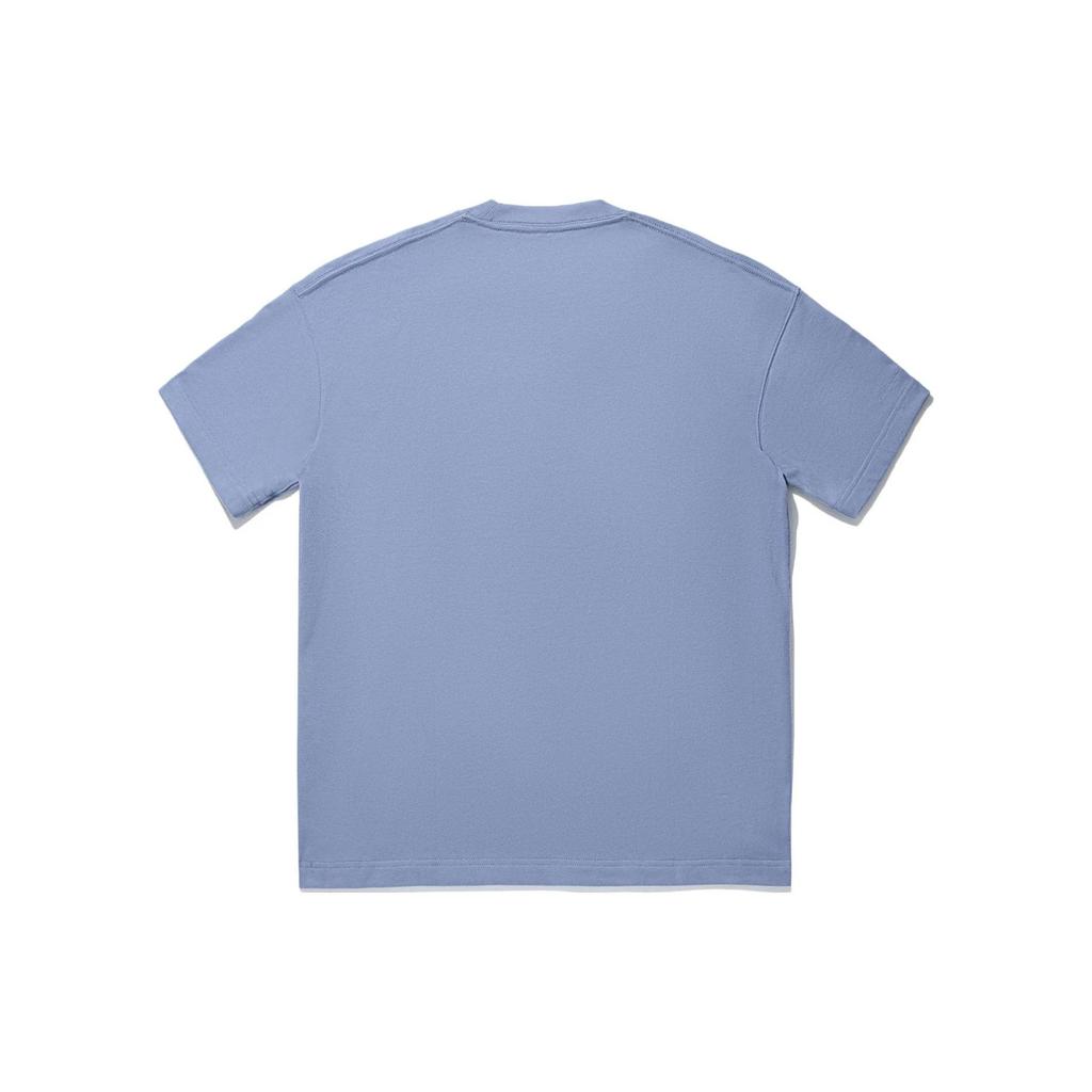 Li Ning Vital Series Solid Color Loose Casual Short Sleeve T-Shirt Unisex Tops Muted-Gray-Blue AHSTB11-3