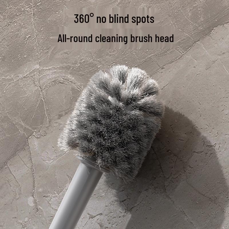 Wall-Mounted Long-Handle Toilet Brush for Corner Bathroom Cleaning
