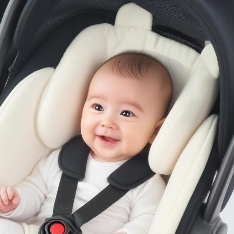Oddychająca bawełniana wkładka do fotelika samochodowego dla niemowląt, antypoślizgowa, do wózków i fotelika bezpieczeństwa, można prać w pralce