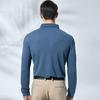 Men's Wool & Tencel Cotton Blend Business Casual Long-Sleeve Polo Shirt