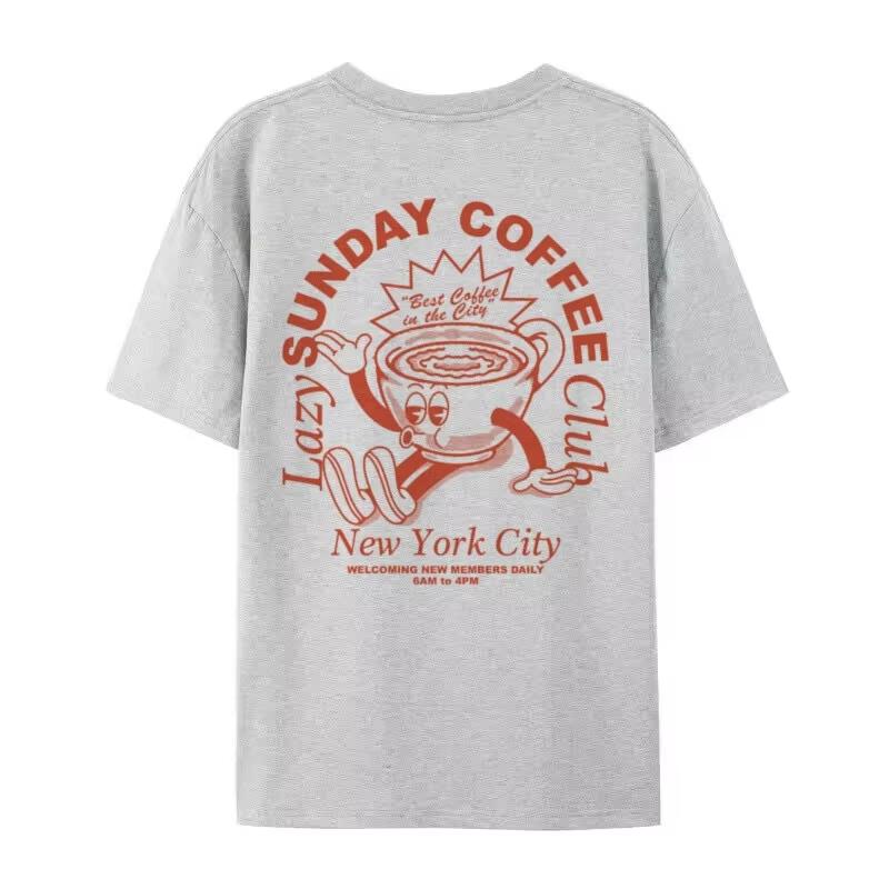 Funny Coffee Culture Fashion Print Graphic Tshirt Unisex Unisex Oneck Tees Summer Shortsleeved Cotton Loose Harajuku Tshirt