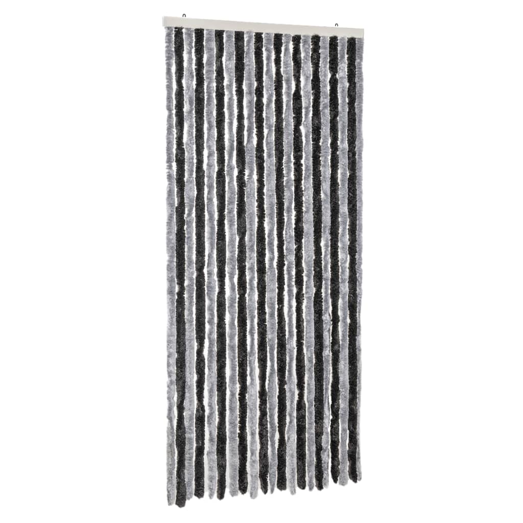 Vidaxl Zasłona Przeciwko Owadom, Szaro-Czarna, 90X200 Cm, Szenilowa