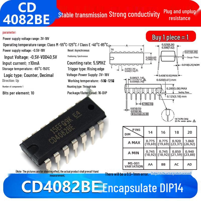 CD4017BE & CD4000 Series IC Chips (CD4001/11/66/82/106/4051/52/69/21/50/81)