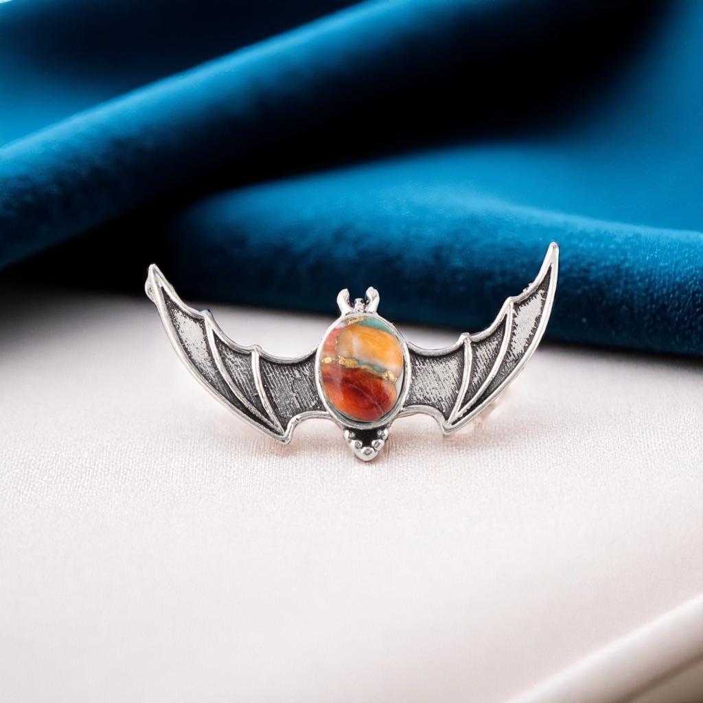 Natural Spiny Oyster Gemstone 925 Sterling Silver Jewelry Pendant 1" For Women CP-33-38