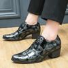 Große Herren-Spitzschuh-High-Heel-Glanzleder-Schuhe - Britischer Stil, Europäische Freizeit-/Formalkleidung