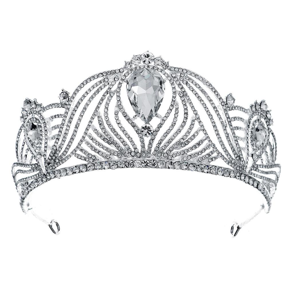 Bridal hair accessories, wedding dress, headpiece, simple and versatile, niche design, light luxury, diamond-encrusted crystal crown, crown