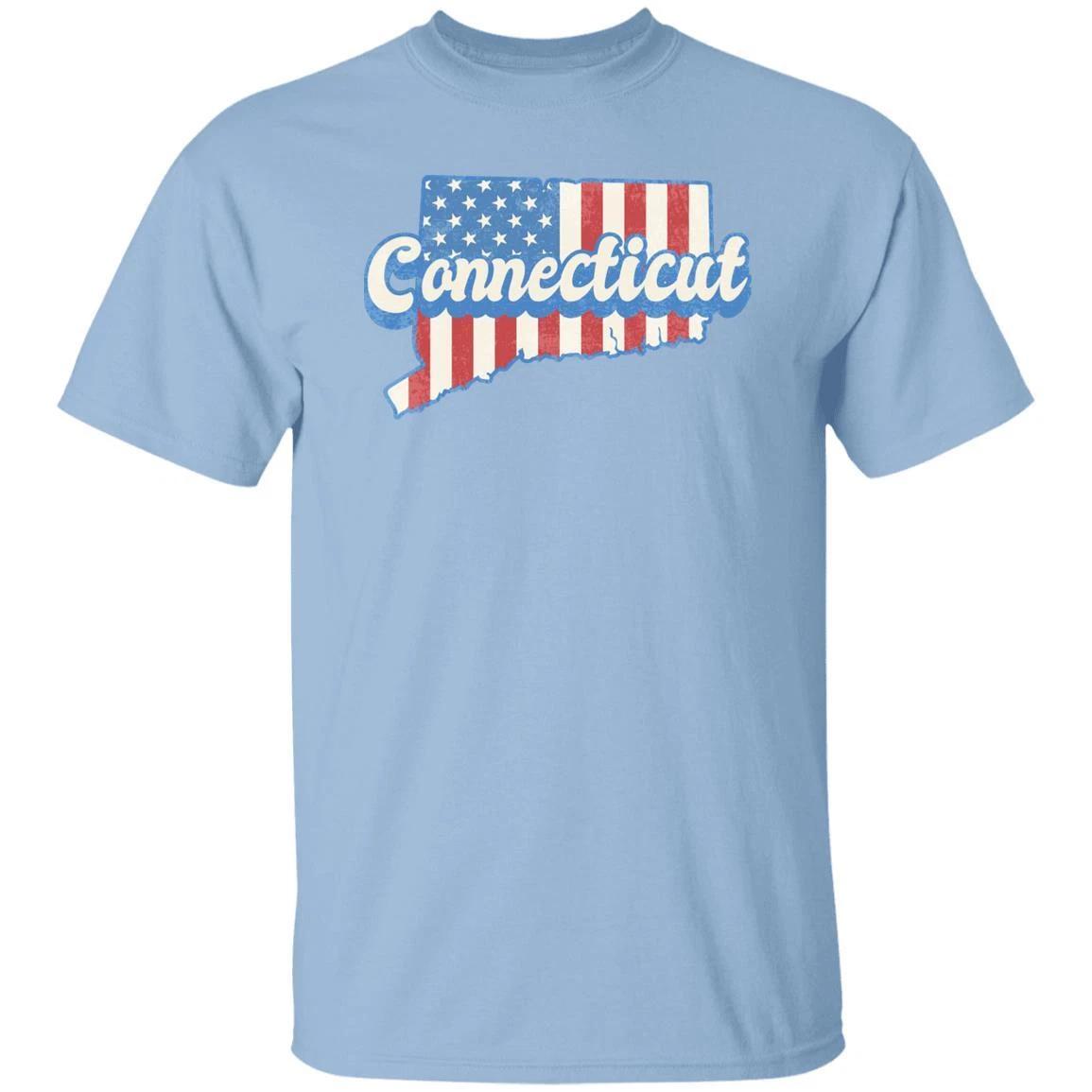 Connecticut US flag Unisex T-Shirt American patriotic CT state tee White Ash 2XL