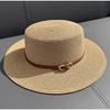 Produced straw hat women's flat top seaside beach top hat sunscreen hat travel photo women's summer sun hat