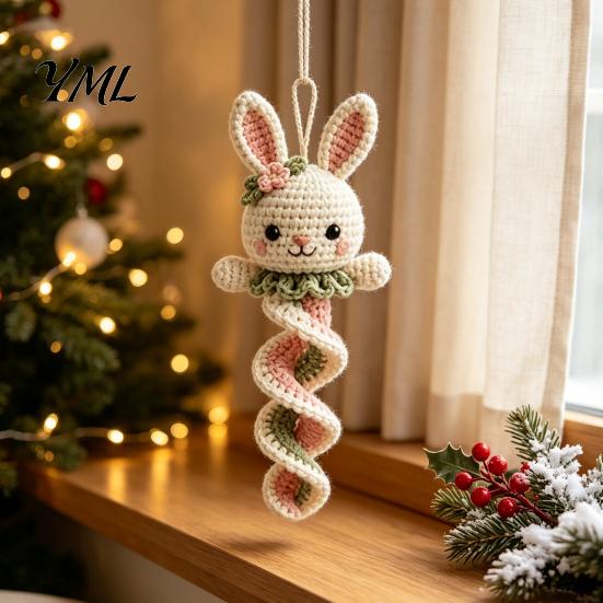 Textile Crafting Hobby Kit Crochet Garden Animal Spiral Hanging Kit, Beginner Friendly DIY Swing Personalized Handmade Gift Idea Butterfly Ladybug