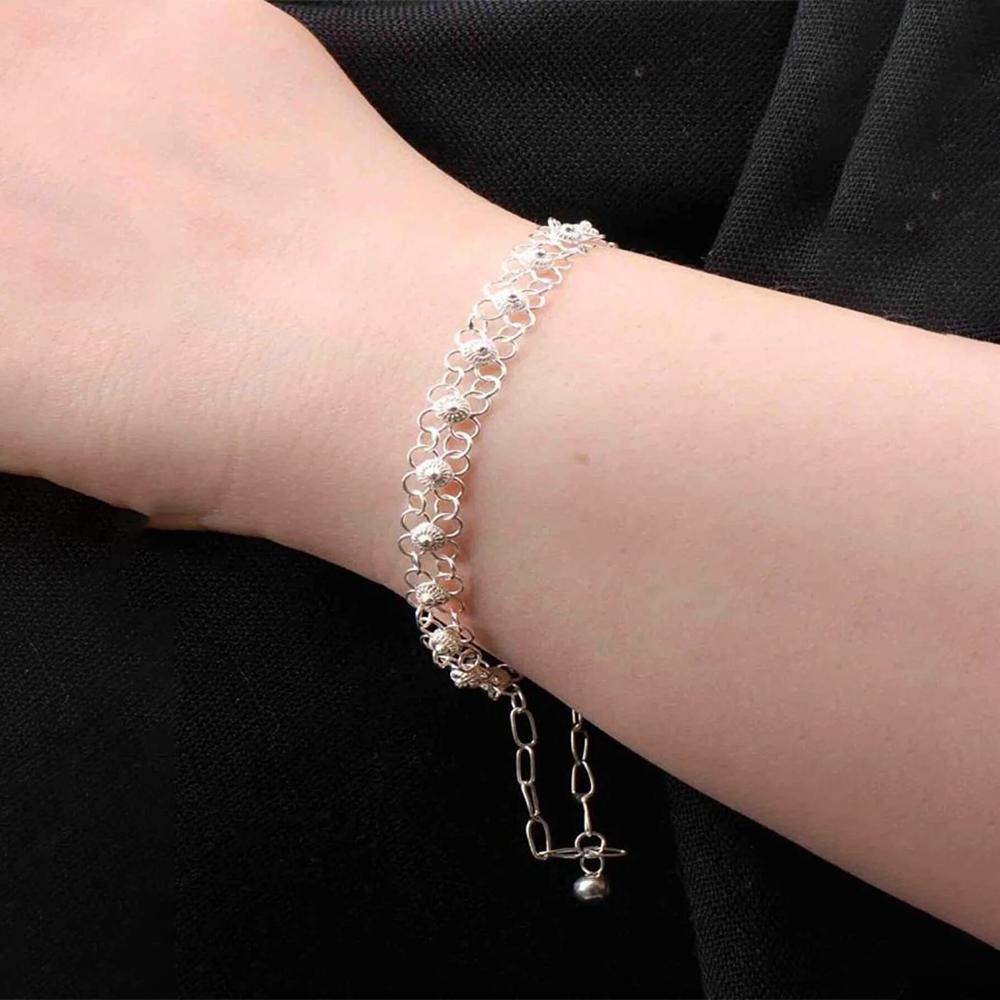 

Серебряный браслет с филигранью местного плавленого кориандра