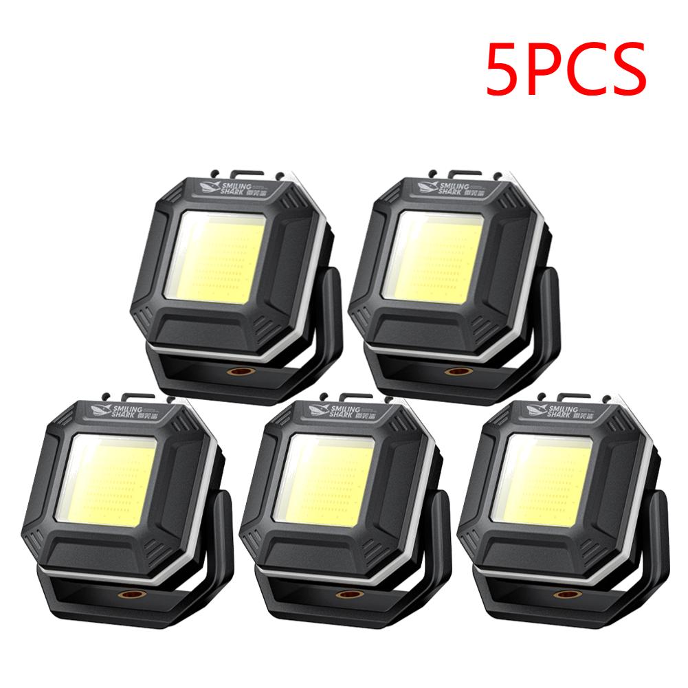 1-5PCS COB LED Inspection Light Waterproof Flashlight with Magnetic Base Emergency Light Rechargeable for Car Repair Emergency