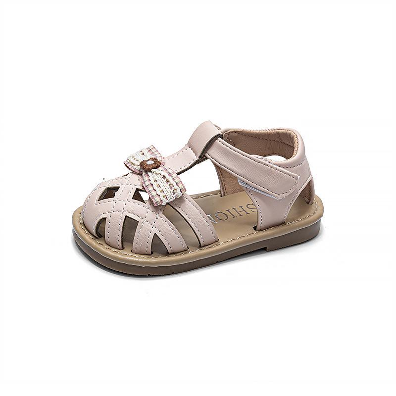 Toddler Walking Shoes Girls Sandals Ultra Soft Breathable Leather Shoes Anti-Collision Anti Slip Single Shoes