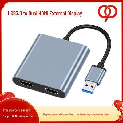 USB-C To Dual HDMI Adapter with USB 3.0 Hub, Supports Independent Triple Displays for M1/M2 Graphics Cards