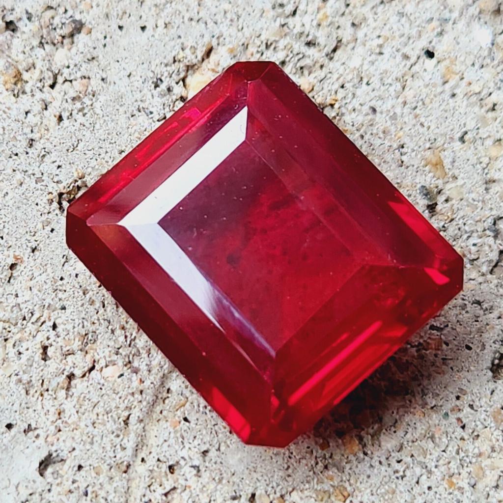 90 Cts Natural Mozambique Red Ruby Emerald Cut Ruby Gemstone Certified