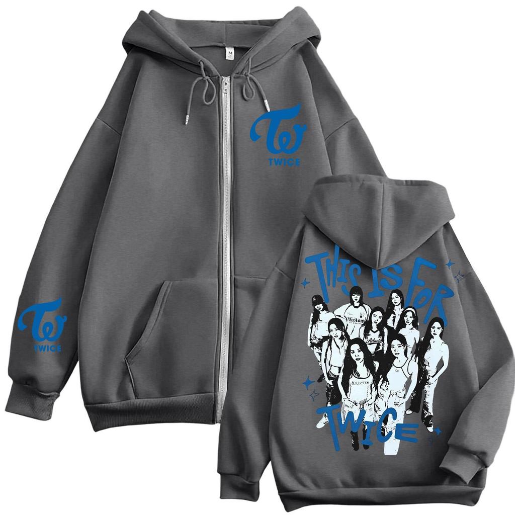 Damen Casual Mode Bedrucktes Langarm-Kapuzensweatshirt mit Reißverschluss