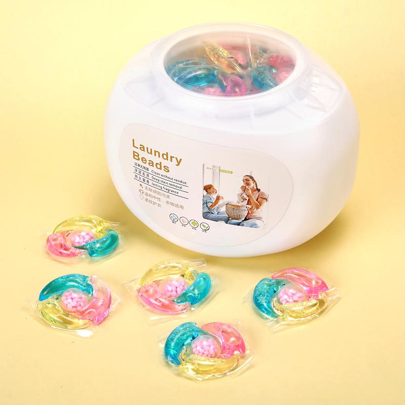 3-in-1 Laundry Capsules: Long-Lasting Fragrance, Highly Concentrated Detergent, Powerful Stain Removal, Three-Chamber Beads.