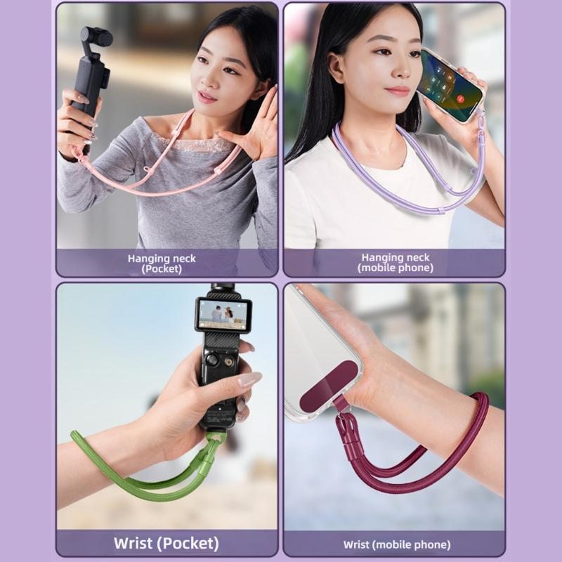 Adjustable Detachable Crossbody Strap for Mobile Phones and Pocket 3 Cameras Secure Anti Loss Design Phone Chain Lanyard