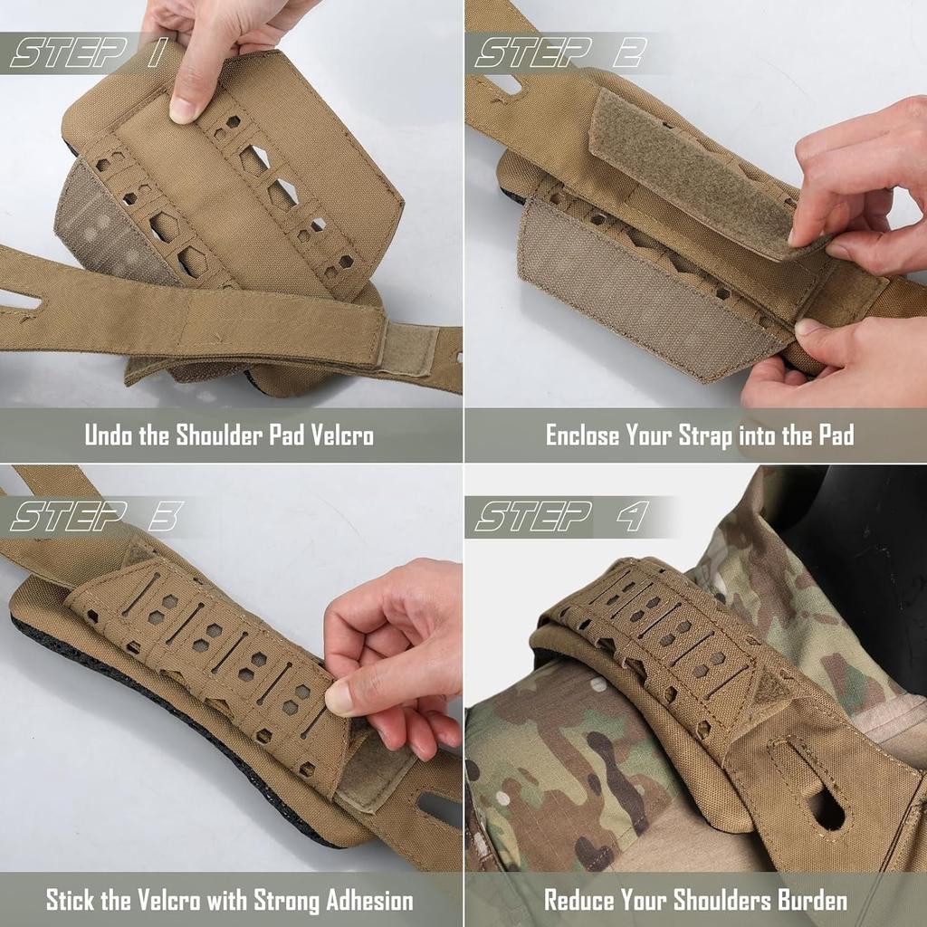 Outdoor Sports Tactical Shoulder Pad Shockproof Pressure Relief Pad Shoulder Support Pad Breathable Non-Slip Backpack