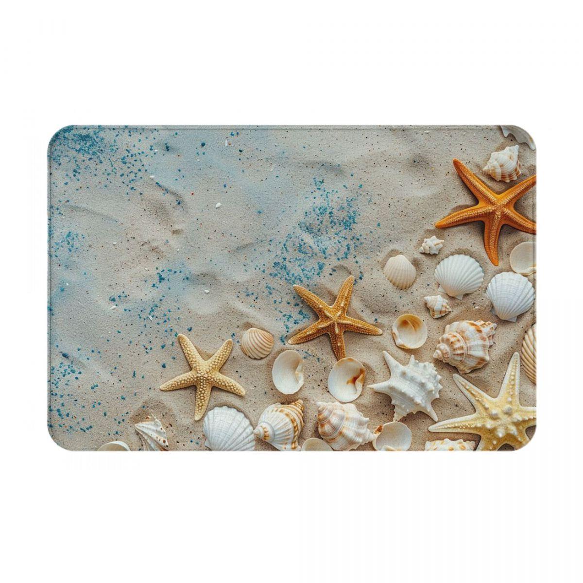 Strand Zeester Schelp Antislip Deurmat Vloermat Wasbaar Tapijt Vloerkleed voor Keuken Entree Huis Slaapkamer Voetmat Matten 60x40 cm