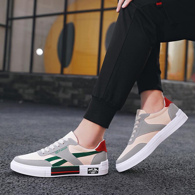 2023 Trendy Korean Style Men's Canvas Shoes - Black & White Versatile Warm Casual Sneakers