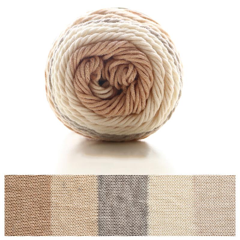 2 Pcs Rainbow Cotton Yarn Segment Dyeing 100g/Ball 5 Strands Of Thick Wool Line DIY Knitting Crochet Sweater Scarf Blanket