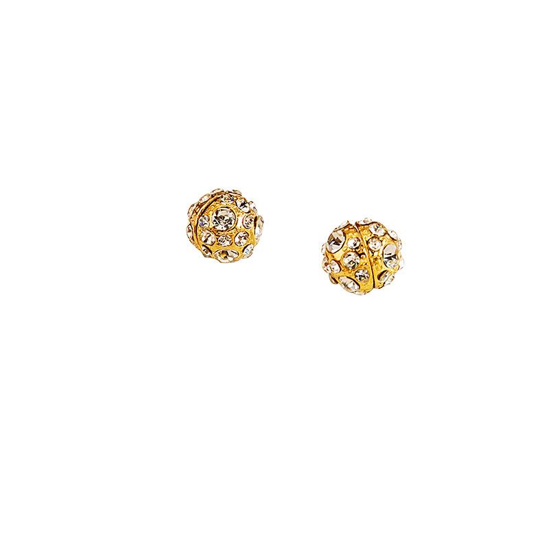 Diamond Ball Magnet Stud Earrings, Simple Temperament, No Ear Piercings, Ear Clips, Fashionable Commuting, Cute Temperament Earrings.