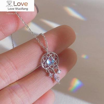 Φούντα Moonstone Charm κολιέ για γυναίκες Δημιουργικό μενταγιόν Κομψά κολιέ για πάρτι Κοσμήματα