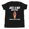 Nur ein Junge, der Schokoladeneis liebt, Liebhaber Jugend T-Shirt