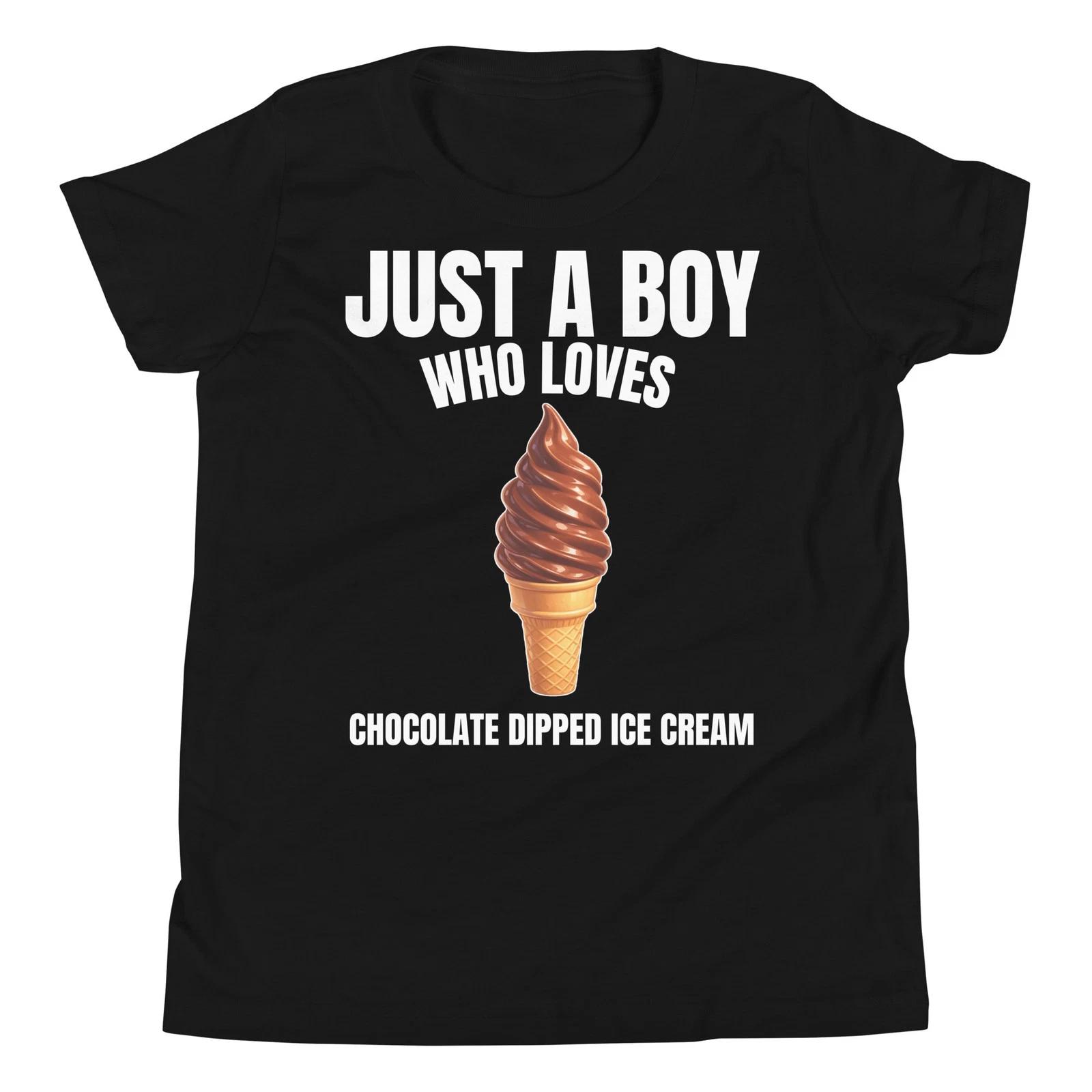 Just a Boy who Loves Chocolate Dipped Ice Cream Lover Youth T-Shirt 120