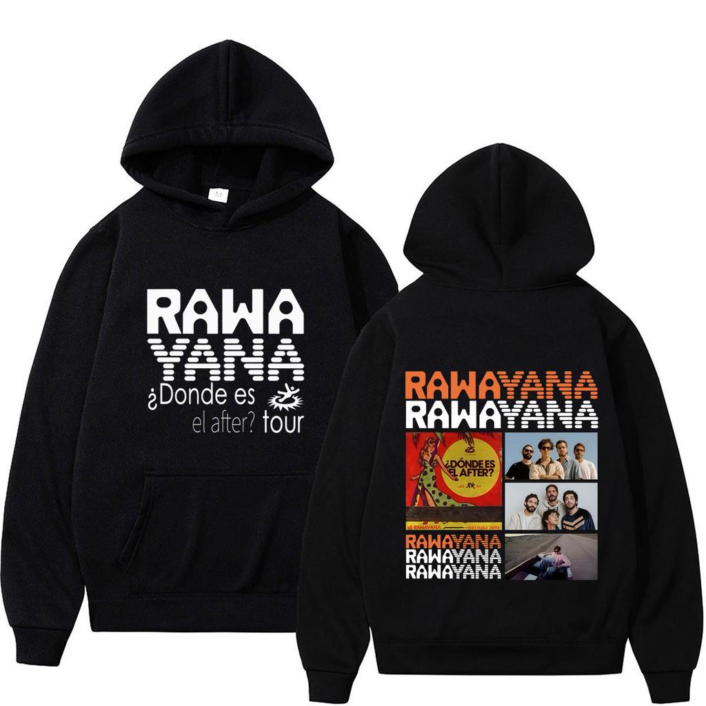 Rawayana Tour Print Hoodie Herren Damen Hip-Hop Pullover Langarm Locker Lässig Sweatshirts Oberteile