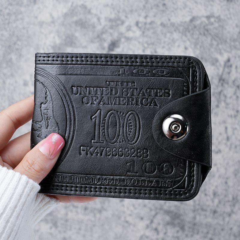 

New wallet men s 20% off personalized large-capacity change bag American teen trend multi-functional men s card bag чорний