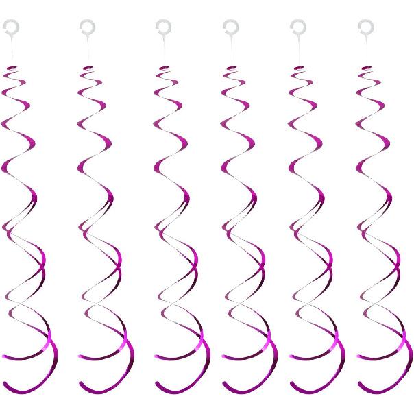 30 Pieces Gold Hanging Swirl Decorations Plastic Streamer Party Swirl Spiral Decorations for Ceiling, Wedding Baby Shower Birthday Party Supply