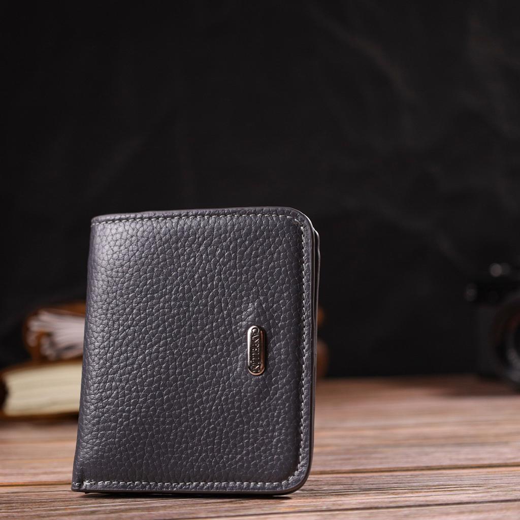 Portofel de damă concis, de dimensiuni mici, din piele naturală floater CANPELLINI 21801 Gri