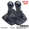 For Skoda Octavia 2 A5 A6 2004 2005 2006 2007 2008 2009 2010 2011 2012 2013 5/6 Speed Gear Lever Stick Shift Knob Leather Boot