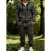 Mens Hoodie Sweatshirt Set Fleece Cargo Pants 2 Piece Casual Sportswear