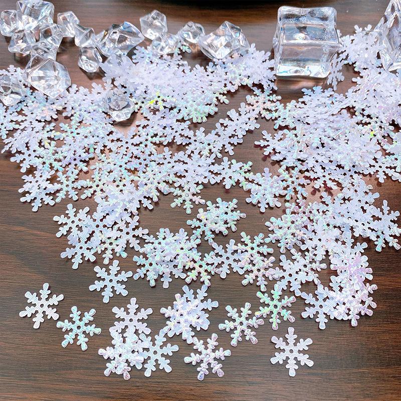 200P/300PCS Lots Artificial Snowflakes Decor Christmas Decorations For DIY Handmade Home Xmas Wedding Decor Material Home Acces